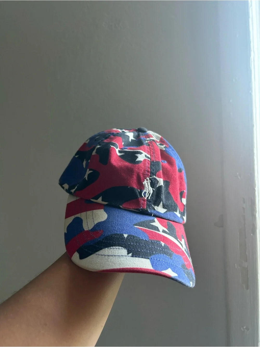 Polo by Ralph Lauren Red, Blue & White Camo Baseball Cap